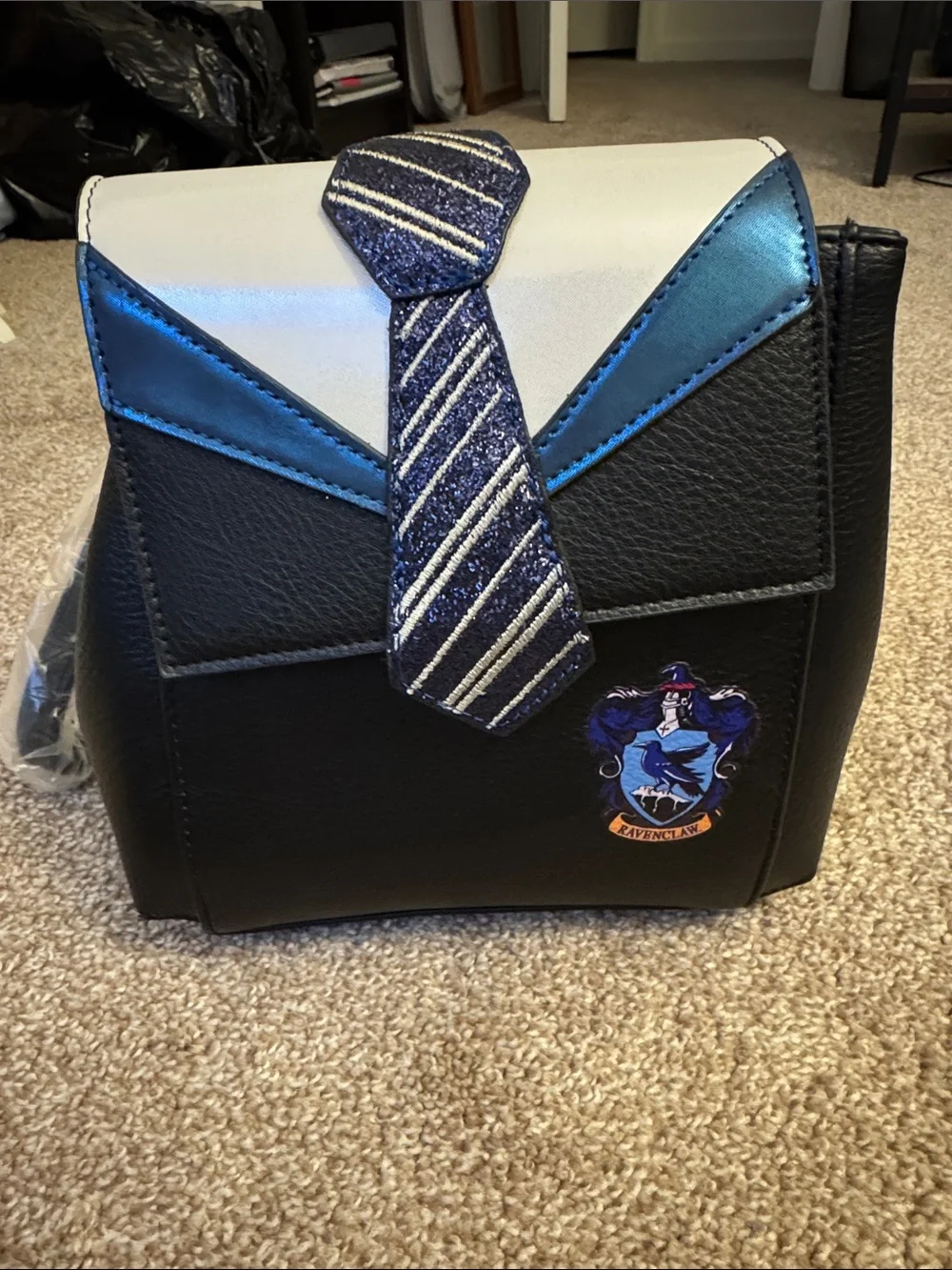 Harry Potter Ravenclaw-Inspired Black and Blue Crossbody Bag